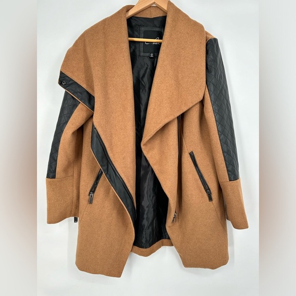 C. Luce Faux Leather Accent Coat - Picture 2 of 7